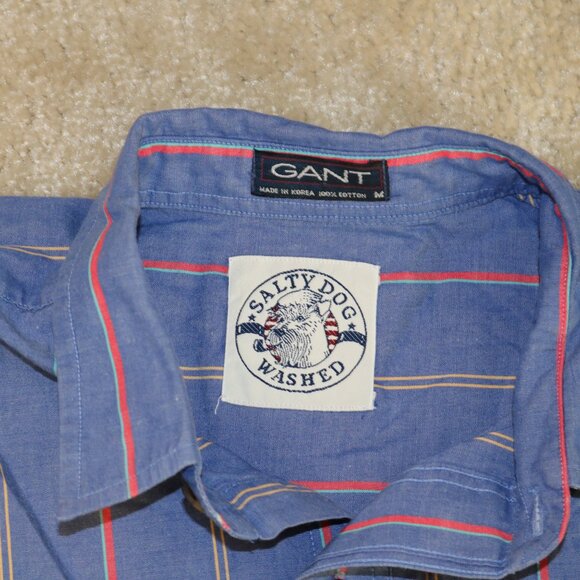 Gant Blue and Red Striped Casual Button Down Shirt - Picture 6 of 6